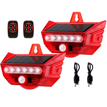 Alarma con sensor de movimiento Daytech de 129 dB | Seguridad exterior con control remoto | Sirena solar impermeable IP65 para entrada, casa y granja | 4 modos